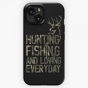 Funny Fishing And Hunting Camo Hunter Fisherman Camouflage iPhone 15 Slim Phone Case Cover