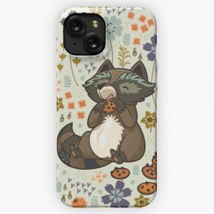 Funny Little Raccoon Eating Cookies iPhone 15 Slim Phone Case Cover