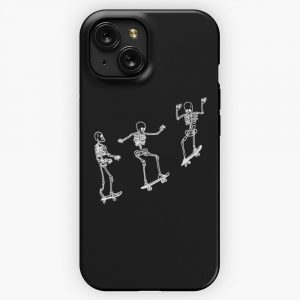 Funny Skeleton Skateboard iPhone 15 Slim Phone Case Cover