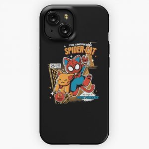 Funny Spider Catman Purrrker Tee Shirt For Cat Lovers Shirt iPhone 15 Slim Phone Case Cover