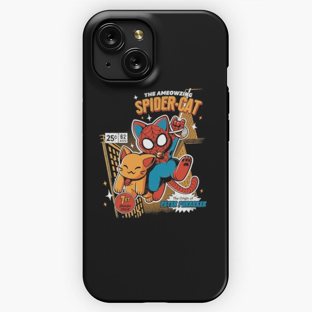 Funny Spider Catman Purrrker Tee Shirt For Cat Lovers Shirt iPhone 15 Slim Phone Case Cover