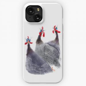 Gaggle Of Three Guinea Fowl Birds iPhone 15 Slim Phone Case Cover