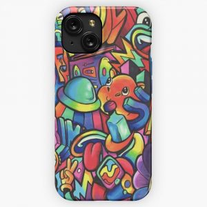 Galactic Copic Marker Doodle iPhone 15 Slim Phone Case Cover