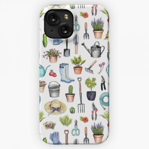 Garden Gear Spring Gardening Pattern W Garden Tools Supplies iPhone 15 Slim Phone Case Cover