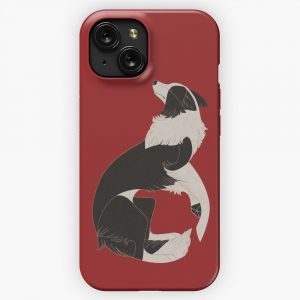 Geometric Dogs Border Collie iPhone 15 Slim Phone Case Cover