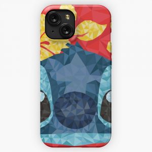 Geometric Stitch With Hawaiian Flowers iPhone 15 Slim Phone Case Cover