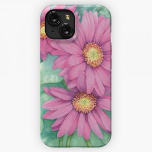 Gerbera Daisies Original Watercolor Painting iPhone 15 Slim Phone Case Cover