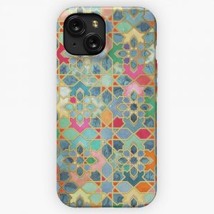 Gilt Glory Colorful Moroccan Mosaic iPhone 15 Slim Phone Case Cover