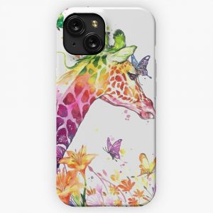 Giraffe And Butterflies iPhone 15 Slim Phone Case Cover