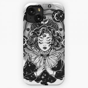 Girl Portrait With Four Eyes Sacred Space Circle iPhone 15 Slim Phone Case Cover