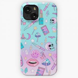 Girly Pastel Witch Goth Pattern iPhone 15 Slim Phone Case Cover