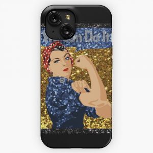Glitter Print Rosie The Riveter iPhone 15 Slim Phone Case Cover