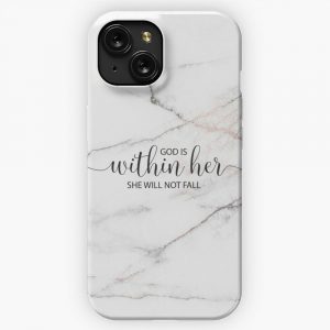 God Is Within Her She Will Not Fall Marble iPhone 15 Slim Phone Case Cover