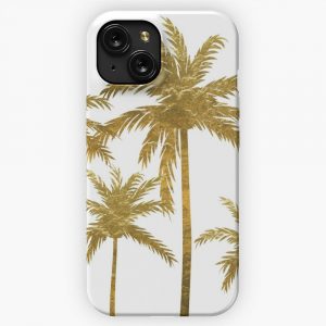 Gold Palm Tree iPhone 15 Slim Phone Case Cover