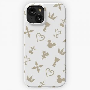 Golden Kingdom Hearts Symbols iPhone 15 Slim Phone Case Cover