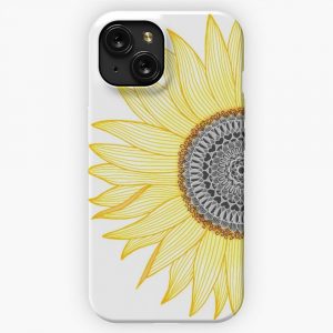 Golden Mandala Sunflower iPhone 15 Slim Phone Case Cover