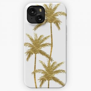 Golden Palm Tree iPhone 15 Slim Phone Case Cover