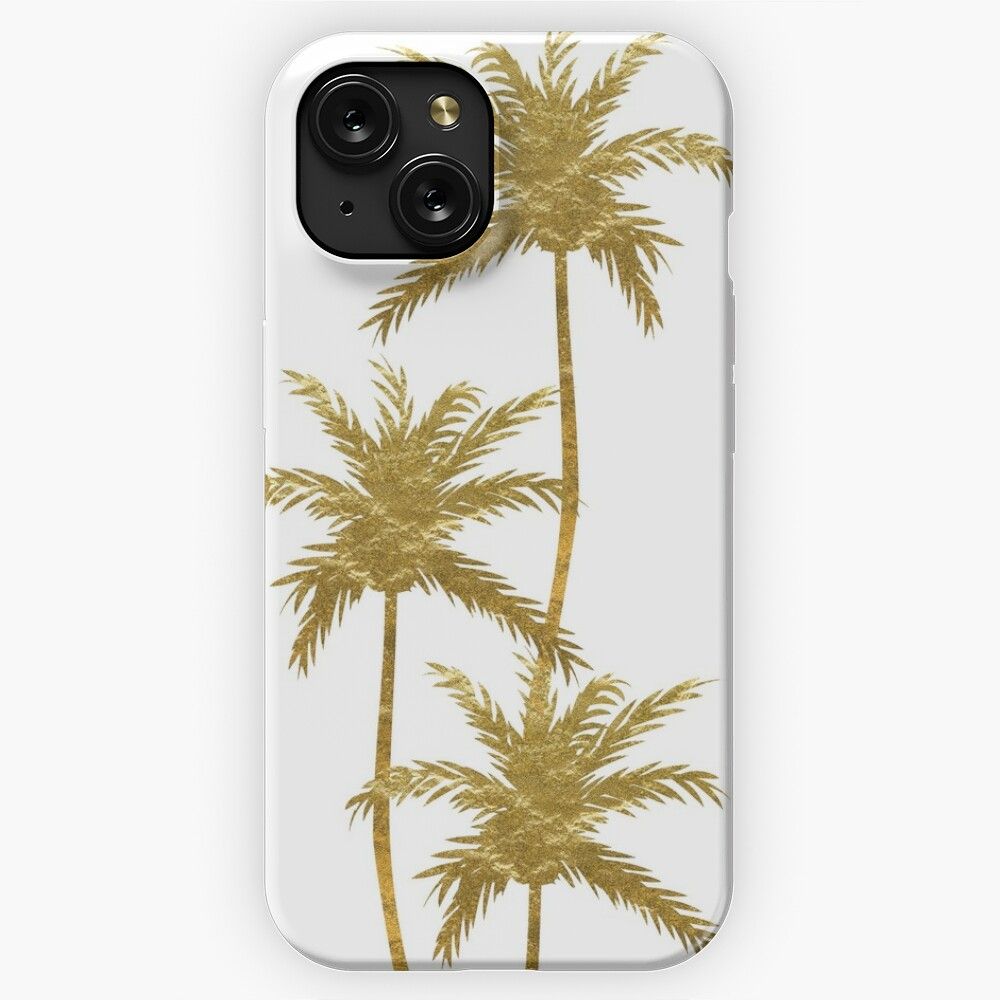Golden Palm Tree iPhone 15 Slim Phone Case Cover