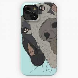 Great Dane In Your Face Teal iPhone 15 Slim Phone Case Cover