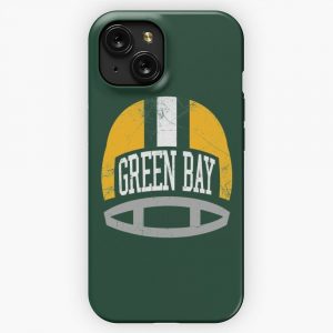 Green Bay Retro Helmet Green iPhone 15 Slim Phone Case Cover