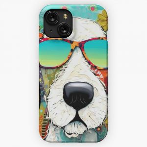Green Glimpse Of Dog Whimsy iPhone 15 Slim Phone Case Cover