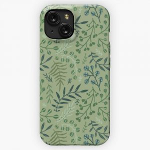 Green Leaves Leaf Nature Wild Floral Flowers iPhone 15 Slim Phone Case Cover