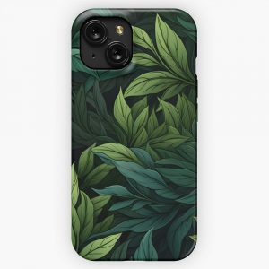 Green Leaves Pattern 13 iPhone 15 Slim Phone Case Cover