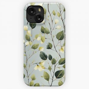 Green Leaves Pattern 3 iPhone 15 Slim Phone Case Cover