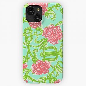 Green Lily Flower iPhone 15 Slim Phone Case Cover