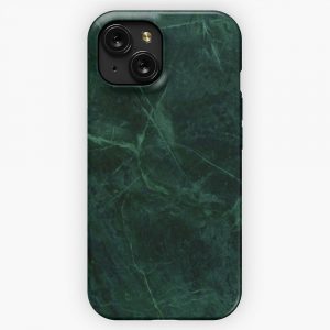 Green Marble Pattern iPhone 15 Slim Phone Case Cover