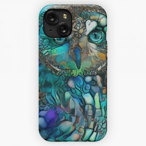 Green Night Lea Roche Paintings Owl Owl Hibou Chouette Bird Oiseau iPhone 15 Slim Phone Case Cover