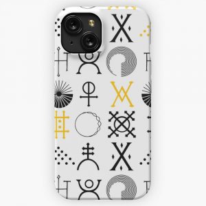 Greta Van Fleet Symbols Black And Yellow All Over Print iPhone 15 Slim Phone Case Cover