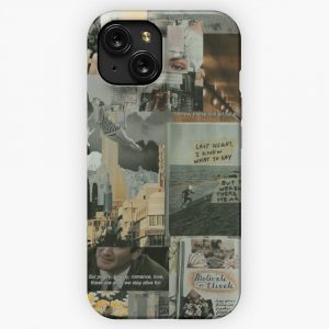 Grey And Yellow Aesthetic Grunge Teen Wallet Quote Tumblr Sticker iPhone 15 Slim Phone Case Cover