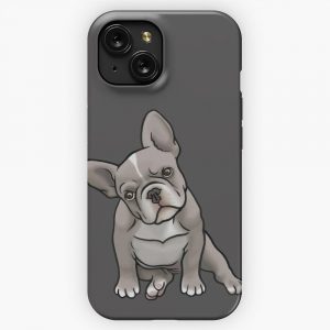 Grey Frenchie iPhone 15 Slim Phone Case Cover