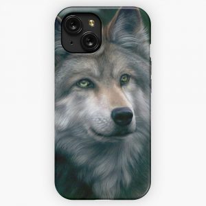 Grey Wolf iPhone 15 Slim Phone Case Cover