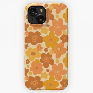 Groovy 70S Retro Vintage Floral Pattern iPhone 15 Slim Phone Case Cover