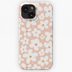 Groovy Daisies Floral Retro Daisy Pattern Blush Pink iPhone 15 Slim Phone Case Cover