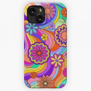 Groovy Psychedelic Flower Power iPhone 15 Slim Phone Case Cover