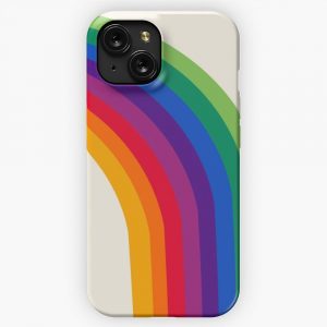 Groovy Rainbow 70S 1970S Style Retro Throwback Minimal Happy Hippie Art Decor iPhone 15 Slim Phone Case Cover