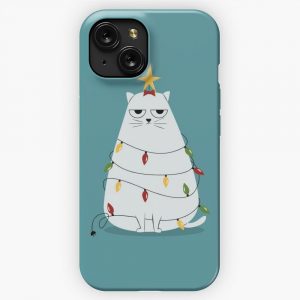 Grumpy Christmas Cat iPhone 15 Slim Phone Case Cover
