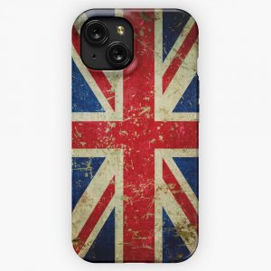 Grunge Union Jack Scratched Metal Effect iPhone 15 Slim Phone Case Cover