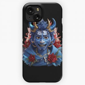 Hannya Mask Blue Anime iPhone 15 Slim Phone Case Cover
