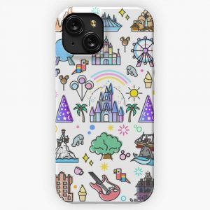 Happiest Place On Earth Collection Its A Small World Haunted Mansion Princess Castle Manatee Ferris Wheel Theme Park iPhone 15 Slim Phone Case Cover