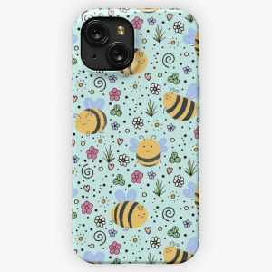 Happy Bees iPhone 15 Slim Phone Case Cover