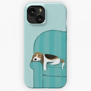 Happy Couch Dog Cute Beagle iPhone 15 Slim Phone Case Cover