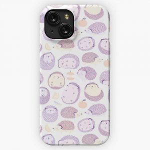 Happy Hedgies Kawaii Hedgehog Doodle iPhone 15 Slim Phone Case Cover