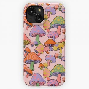 Happy Hippie Mushroom Magic iPhone 15 Slim Phone Case Cover