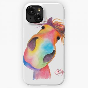 Happy Horse Print Gorgeous Gwinny By Shirley Macarthur iPhone 15 Slim Phone Case Cover