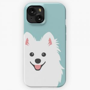 Happy Japanese Spitz Dog Shinji Aqua iPhone 15 Slim Phone Case Cover