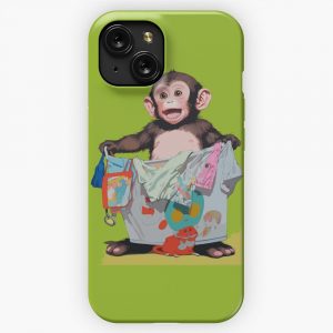Happy Little Monkey iPhone 15 Slim Phone Case Cover